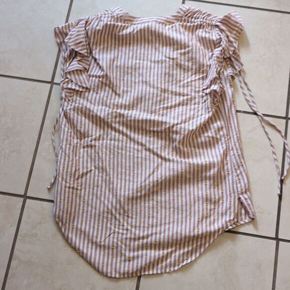 NWT Veronica Beard Sleeveless Blakely Top Striped V-Neck Red White Size 6 - Picture 9 of 9